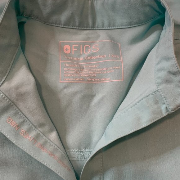 Rafaela Oversized Scrub Top XXS Aqua - Picture 2 of 3